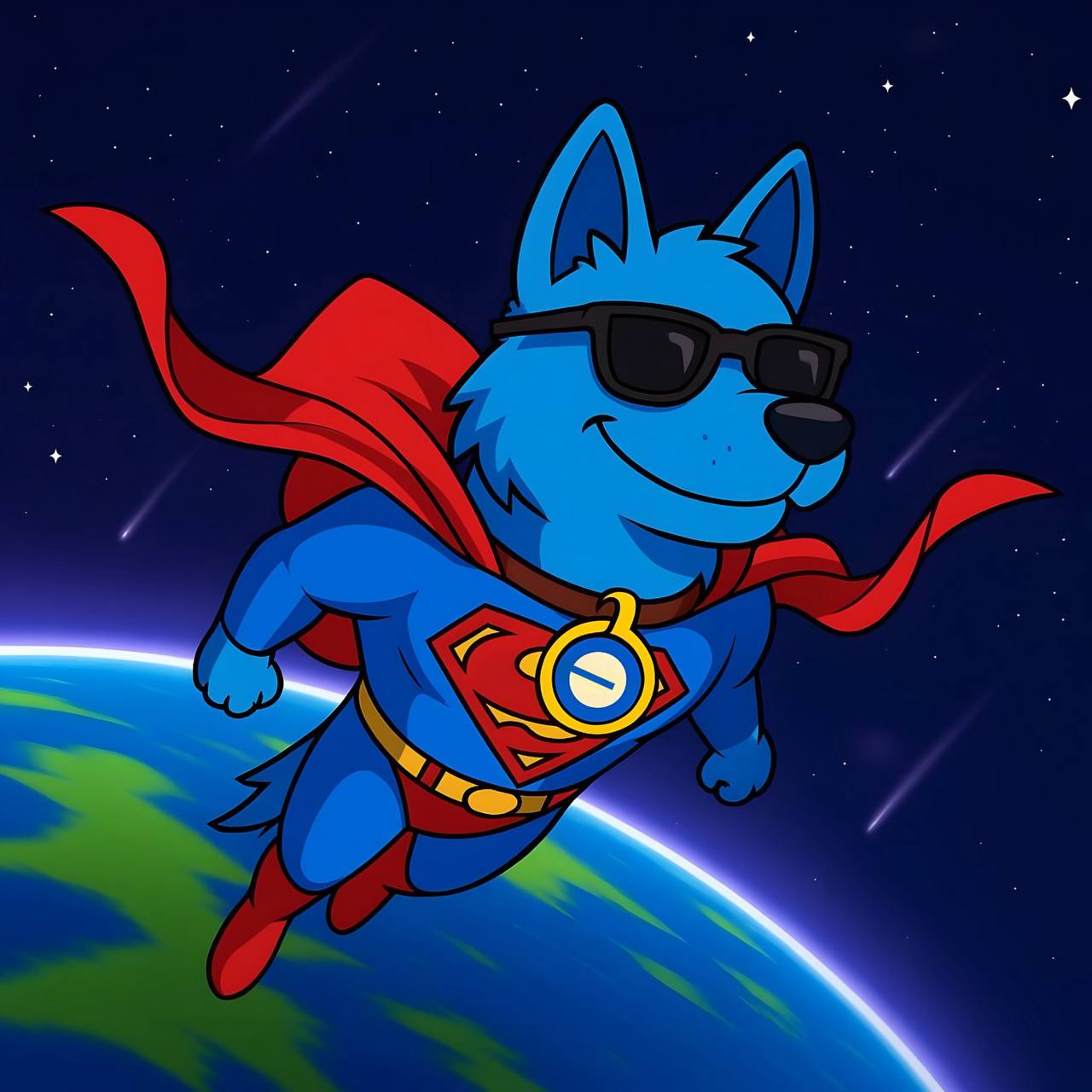 Barko the Superhero - Flying through space with cape